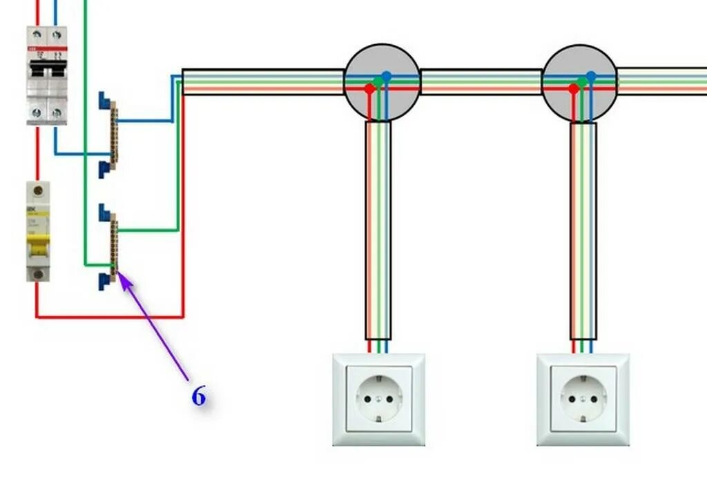 Подключение розеток звездой Скачать картинку КАК ПРАВИЛЬНО ПОДКЛЮЧИТЬ ПРОВОДА К № 30