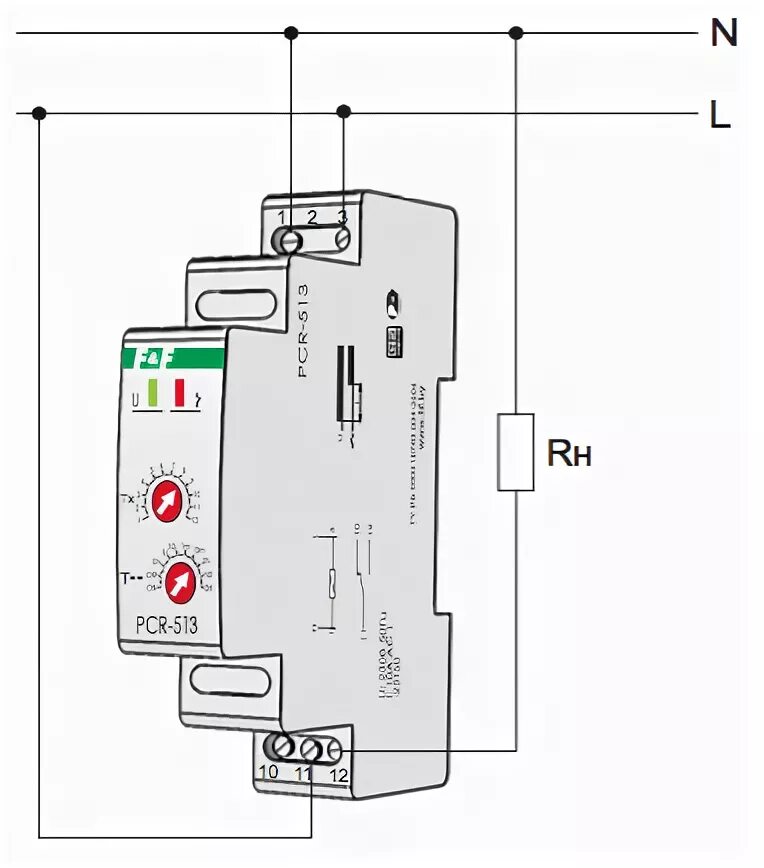 Подключение rt 10 Реле времени PCR-513 Евроавтоматика F&F