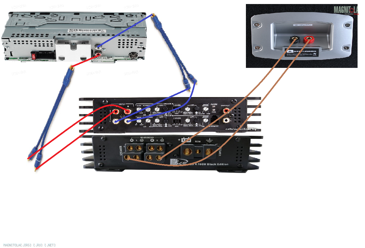 Подключение рца к магнитоле Подключение 4 канального усилителя к 2 канальной магнитоле+сабвуфер