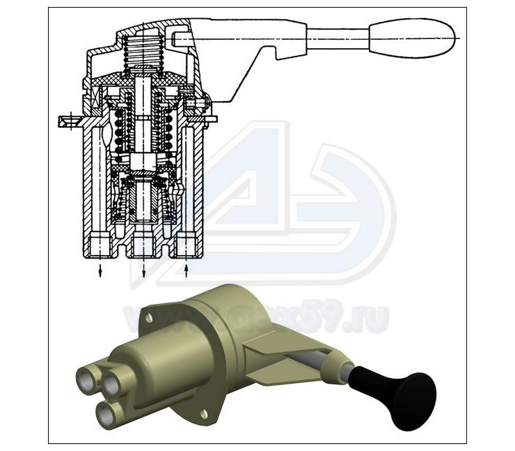 Подключение ручника камаз 4 трубки Кран ручного тормоза КАМАЗ 3 отверстия 100-3537010 ТАПАЗ Полтава - низкая цена, 