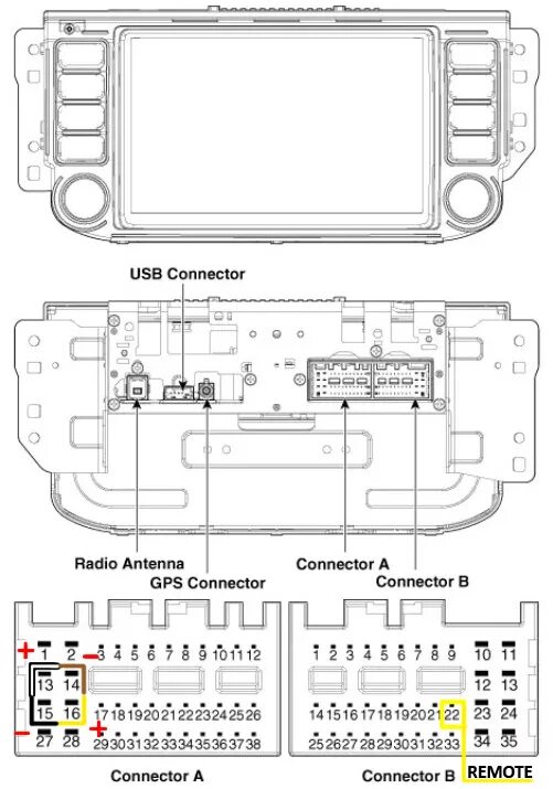 Установка линейного преобразователя Kicx HL04MS к штатному ГУ КИА РИО - KIA Rio 