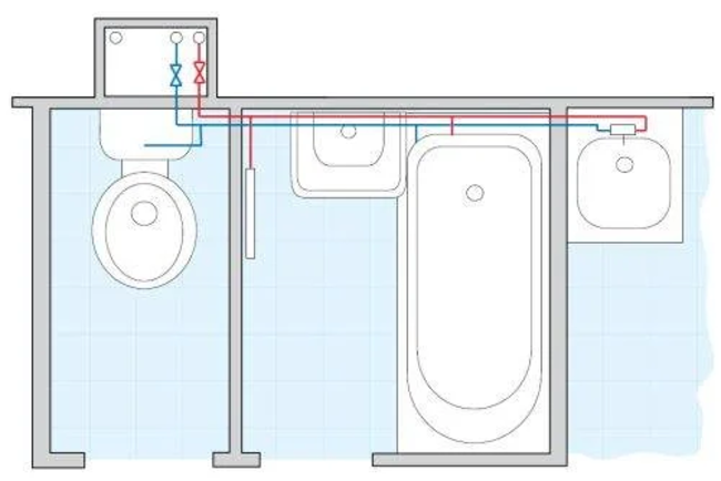 Подключение сантехники в квартире Разводка водопровода в квартире: схема для холодной и горячей воды, какими санте