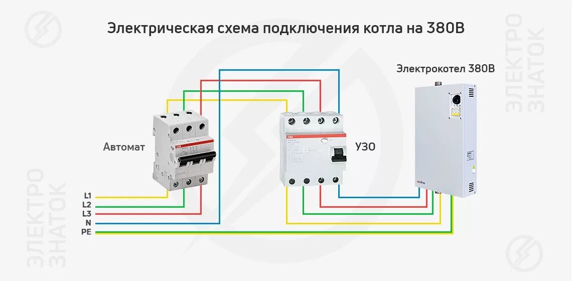 Подключение сауны к трехфазной сети схема подключения Схема подключения котла на 380В - компания "Электрознаток"