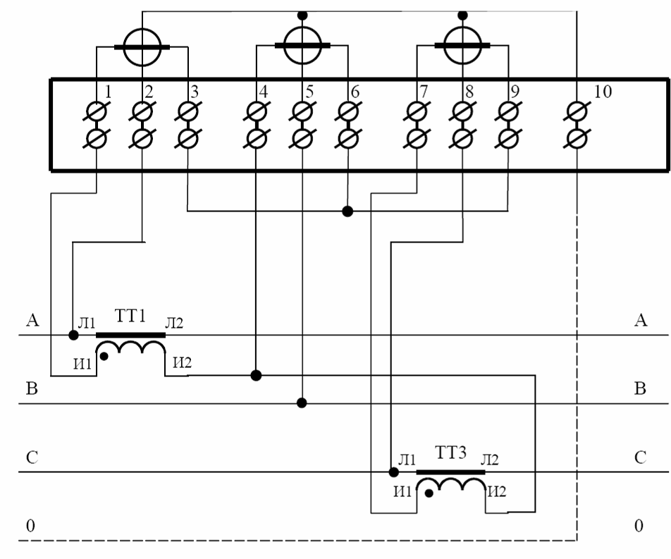 Подключение счетчика 10кв Прибор учета на схеме