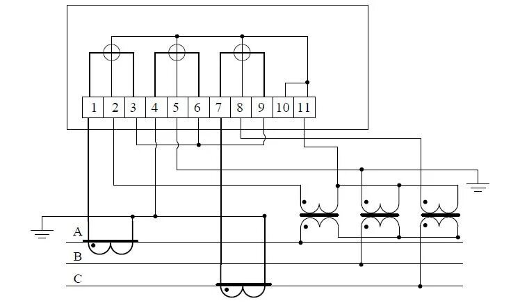 Подключение счетчика через 3 трансформатора тока Трехфазный счетчик: прямого и полукосвенного подсоединения, устройство и назначе