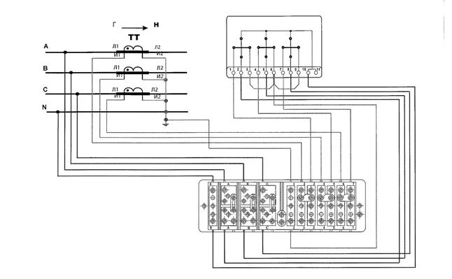 Подключение счетчика через испытательные коробки схема Схема подключения счетчика "меркурий-230" через трансформаторы тока