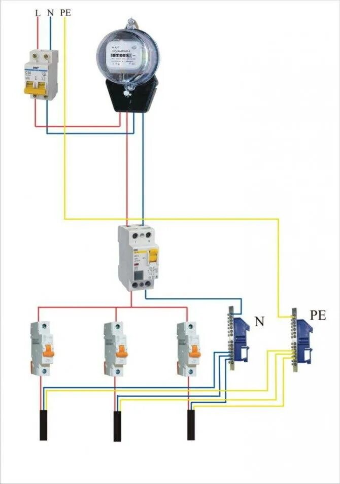 Подключение счетчика электроэнергии в доме Электрощиток в гараже своими руками: как правильно собрать, схема подключения