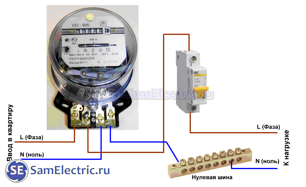 Подключение счетчика фаза ноль Как правильно подключить электросчетчик фото, видео - 38rosta.ru