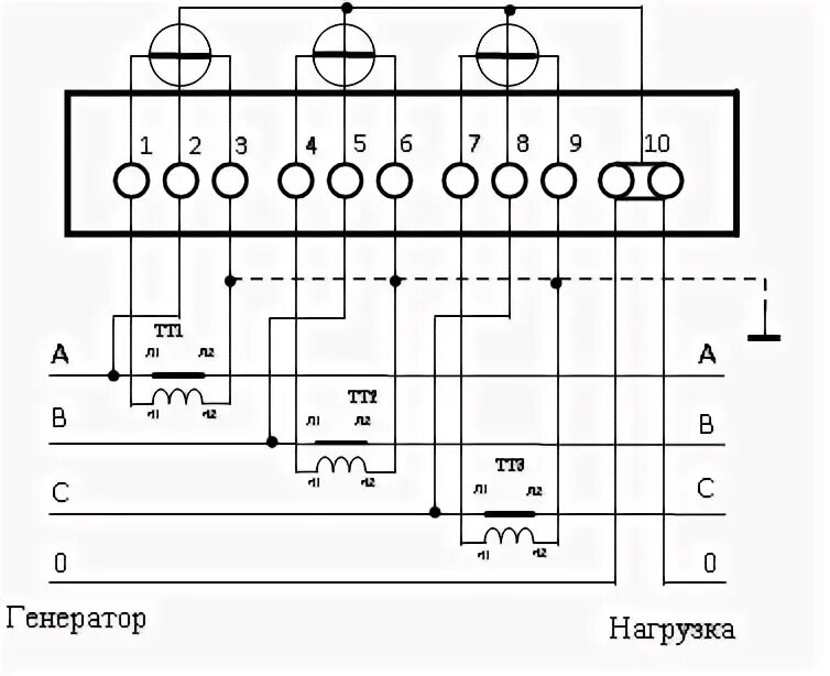 Подключение счетчика цэ6803в м7 Энергомера через трансформаторы тока