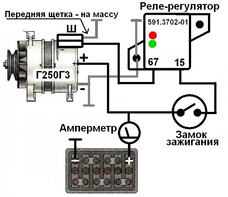 Подключение щеток генератора газ 53 Установка генератора cummins 5272666 на волгу в замен штатного - ГАЗ 2410, 2,4 л