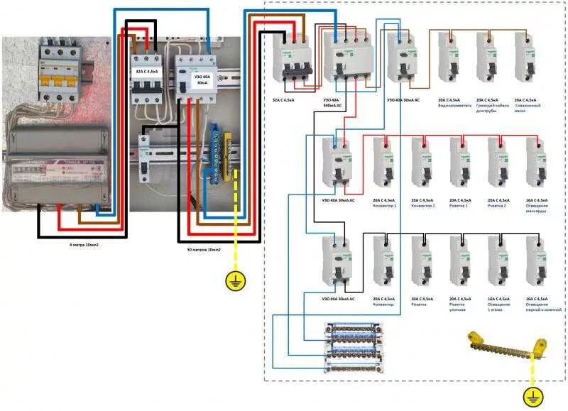 Подключение щита с диф автоматами Правила сборки электрических щитов