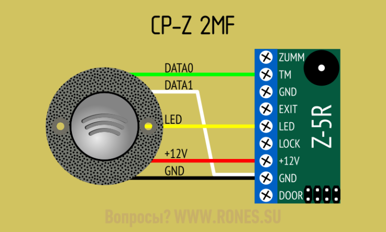 Подключение считывателя cp z 2 Считыватели Matrix. Подключение к контроллеру Z5-R.