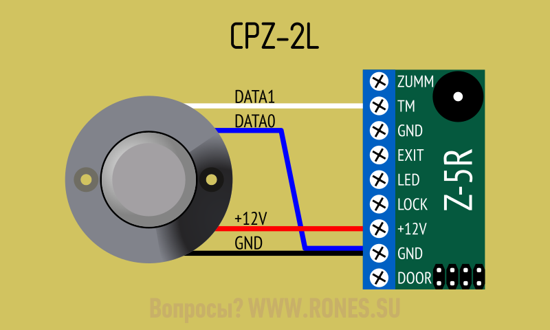 Подключение считывателя cp z 2 Считыватели Matrix. Подключение к контроллеру Z5-R.