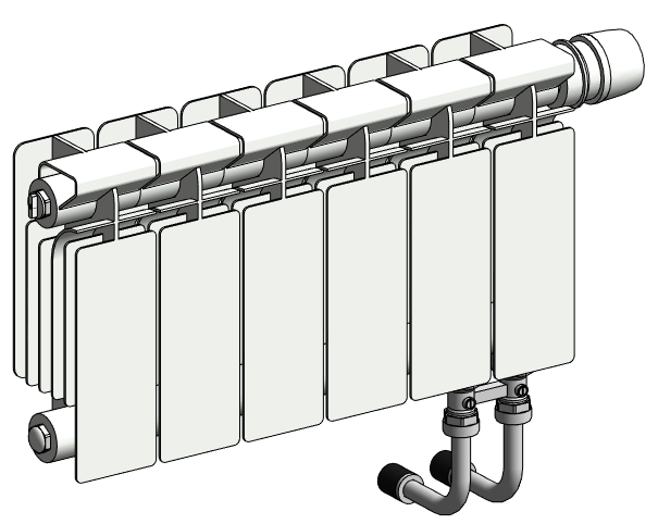Подключение секционного радиатора Revit-библиотека: биметаллические секционные радиаторы Блог Вадима Муратова Дзен