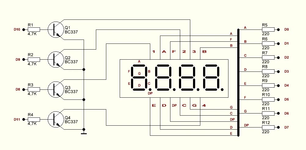 Подключение семисегментного индикатора к ардуино 4 разряда 20.07.2020 - rcl-radio.ru