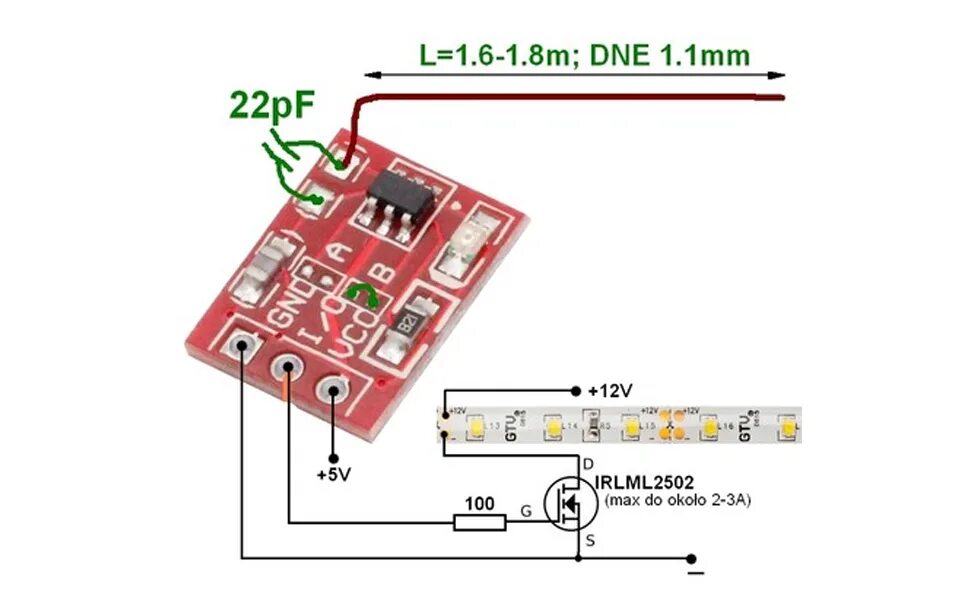 Подключение сенсорной кнопки 10PCS TTP223 Capacitive Touch Switch Button Self-Lock Module: Amazon.com: Indust