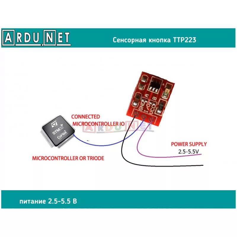 Подключение сенсорной кнопки ttp223 сенсорная кнопка 1 канал TTP223 датчик сенсорный модуль Touch sensor