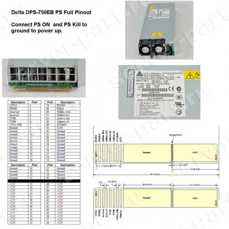 Подключение серверных блоков питания Купить DPS-750EB A Резервный Блок Питания Intel (Delta) 750Wt ATX Для Корпуса SR
