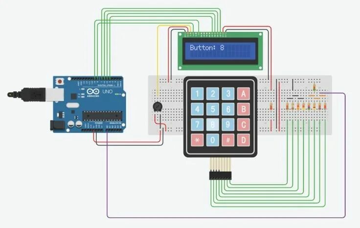 Подключение серво к датчику клавиатуры 4 3 Connect A 4x4 Keypad To One Arduino Input - The DIY Life Elektronica