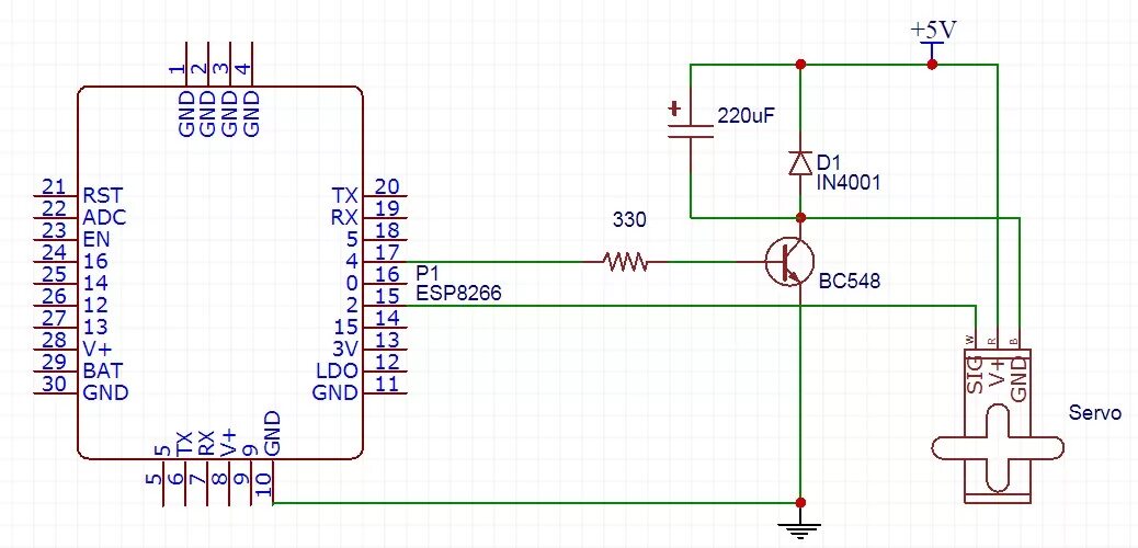 Подключение серво к датчику клавиатуры 4 3 arduino - How to drive a 360 degree rotating servo from ESP8266 - Electrical Eng