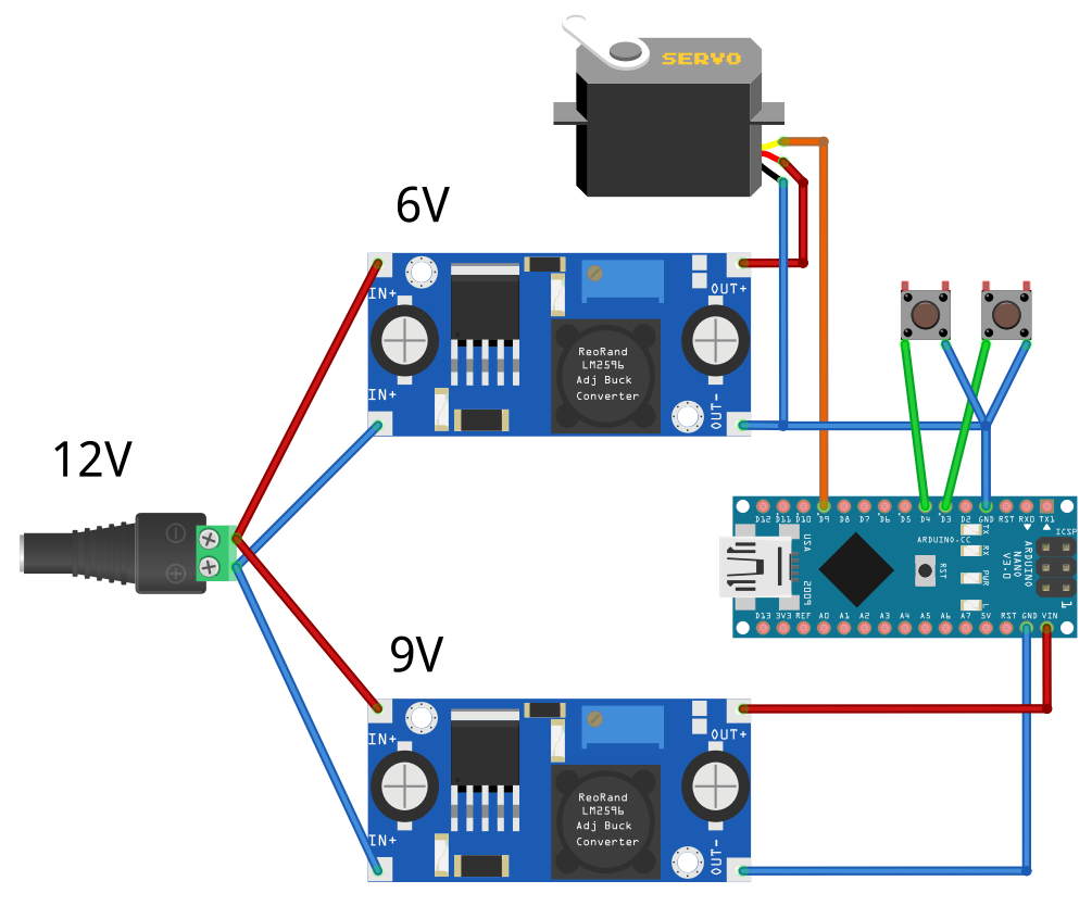 Подключение серво к датчику клавиатуры 4 3 Arduino stops working when servo makes a few rotations - Arduino Stack Exchange