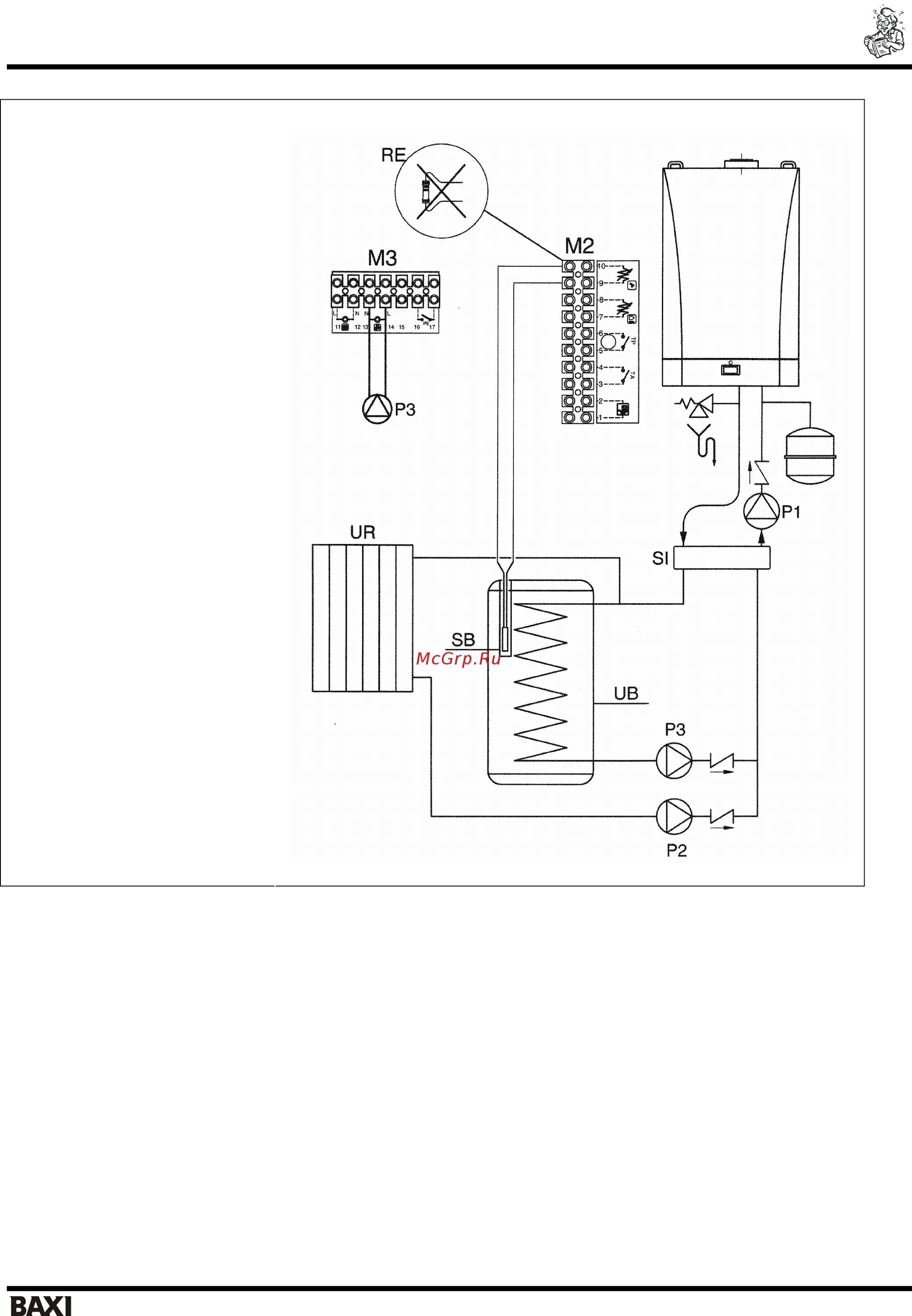 Подключение сервопривода бакси луна 3 Baxi LUNA HT RESIDENTIAL 45-65 27/36 Схема присоединения внешнего бойлера