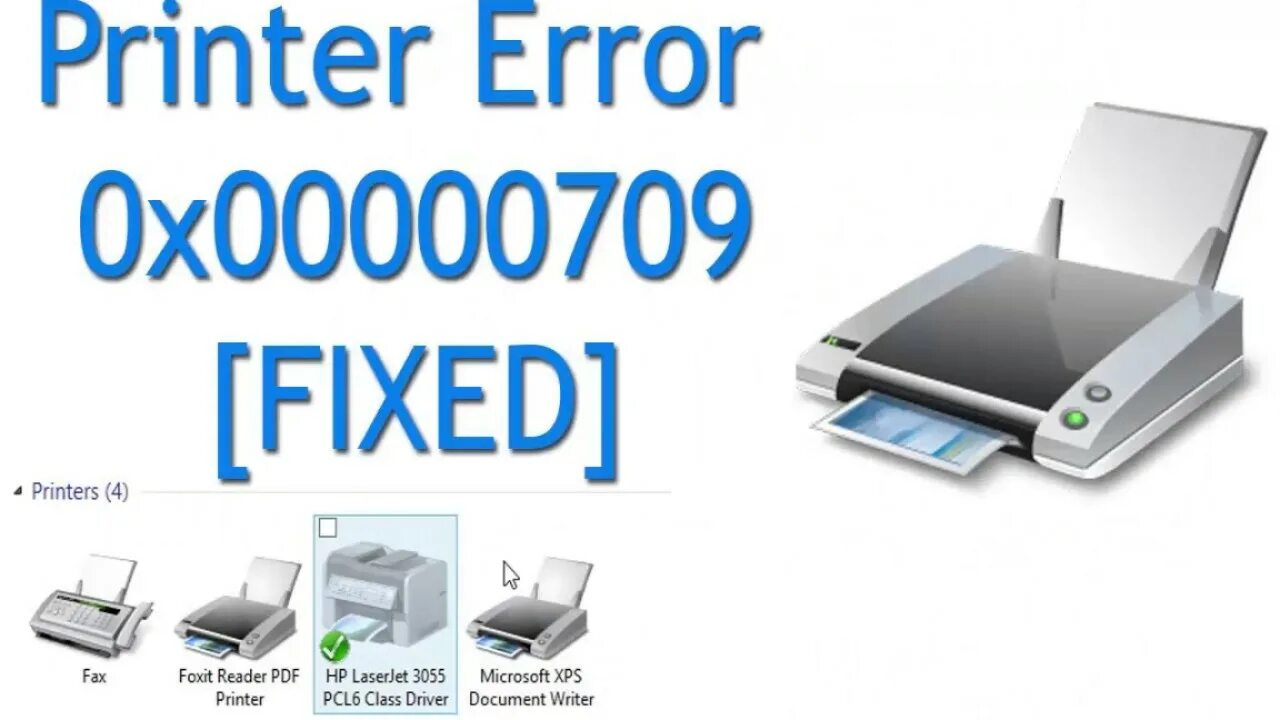 Подключение сетевого принтера ошибка 0x00000709 Printer error 0x00000709 FIXED - YouTube