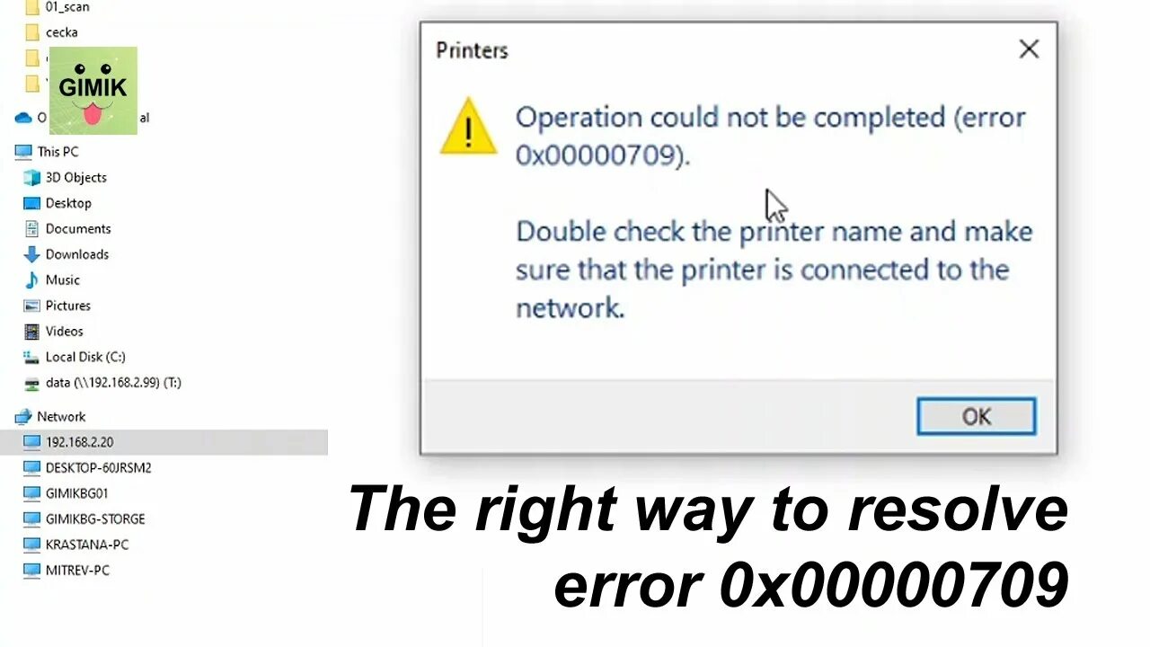 Подключение сетевого принтера ошибка 0x00000709 Fix Printer Error 0x00000709 - Issue accessing Shared Printer - The right way! -