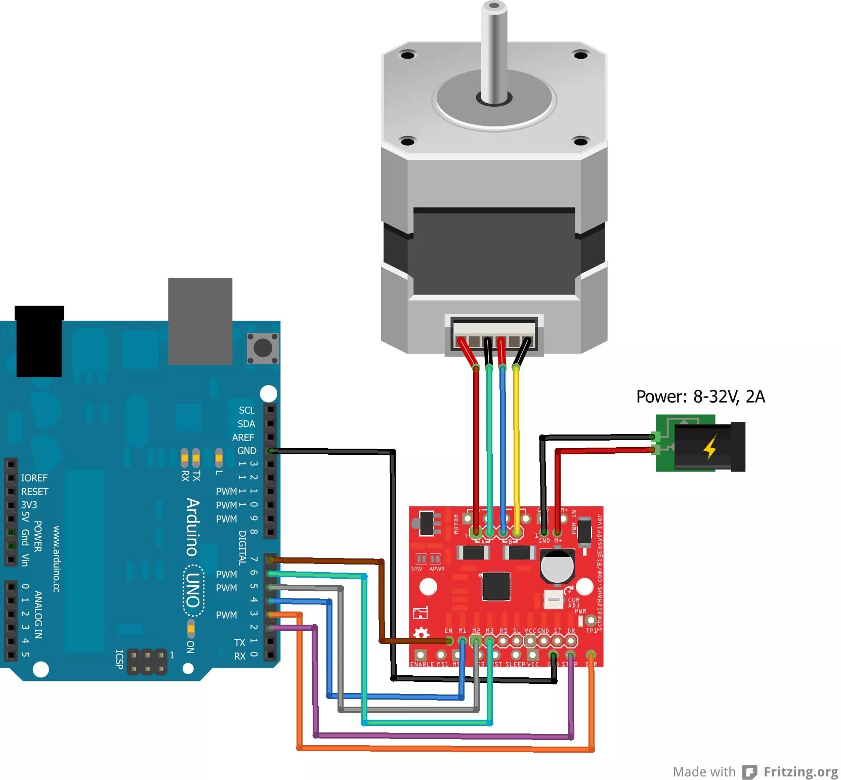 Подключение шагового двигателя Big Easy Driver Hookup Guide - SparkFun Learn