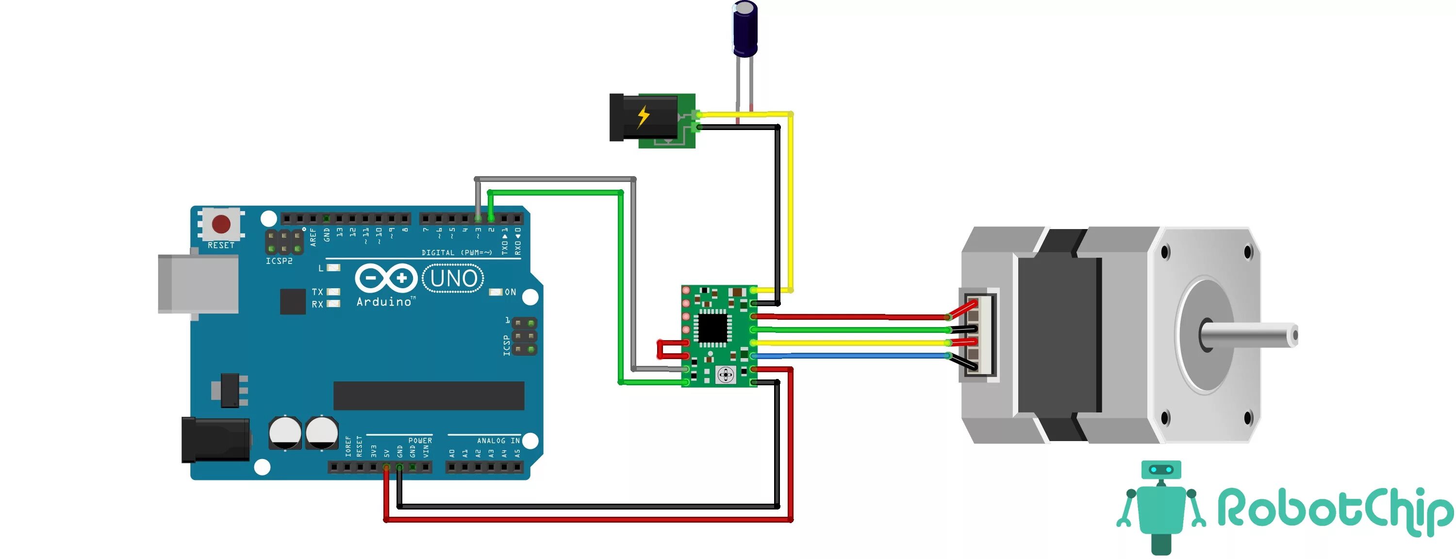Подключение шагового двигателя Обзор драйвера шагового двигателя A4988 - RobotChip
