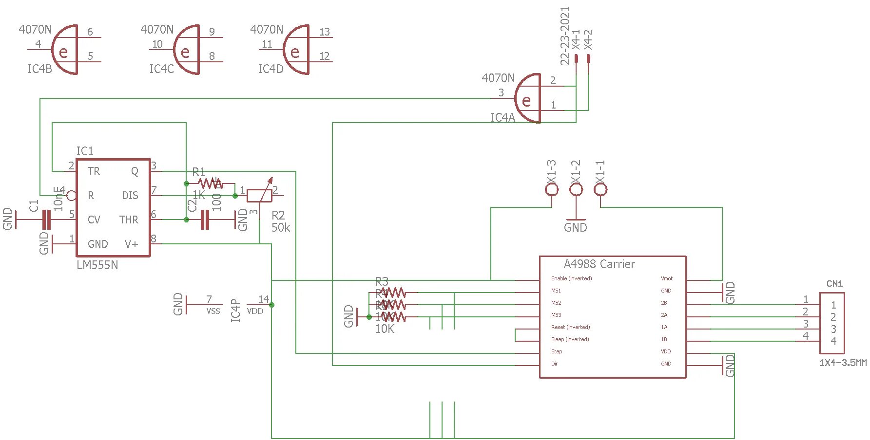 Подключение шагового двигателя а4988 logic gates - 555 circuit problem.. could it be broken? - Electrical Engineering