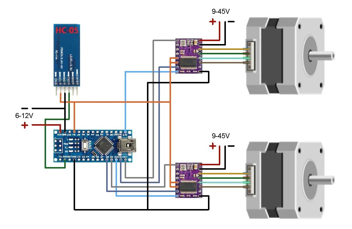 Подключение шагового двигателя без драйвера Arduino управление шаговыми двигателями по Bluetooth при помощи Android смартфон