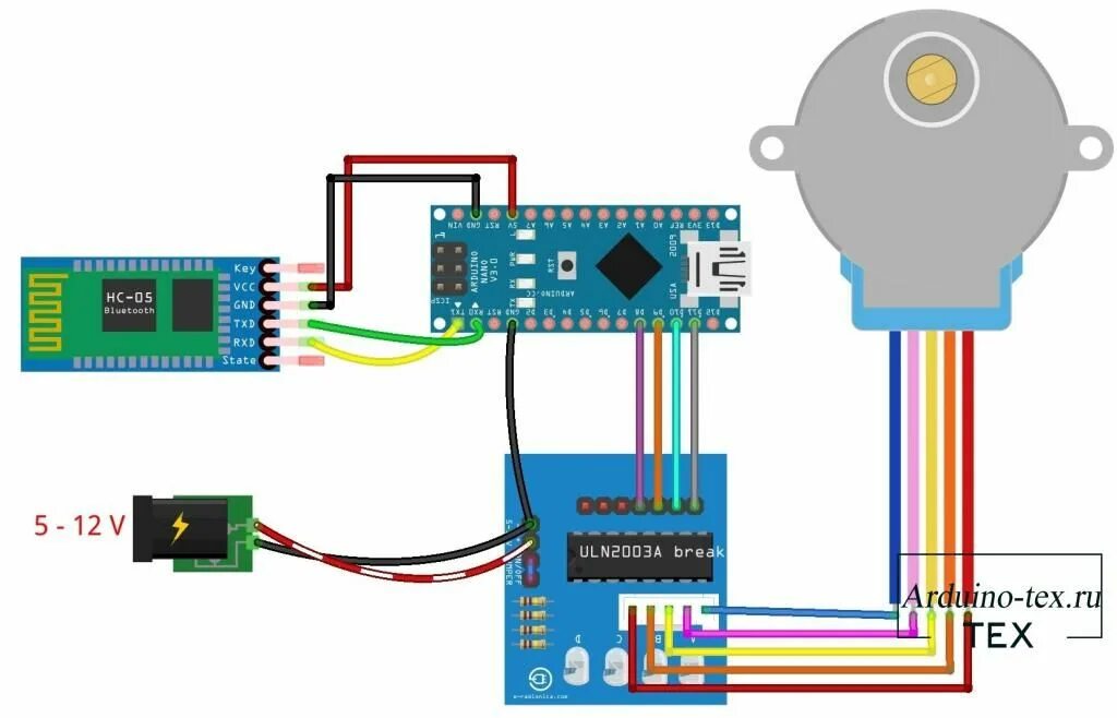 Подключение шагового двигателя к ардуино нано Умные шторы. Управление шаговым двигателем на Arduino через bluetooth. Arduino, 