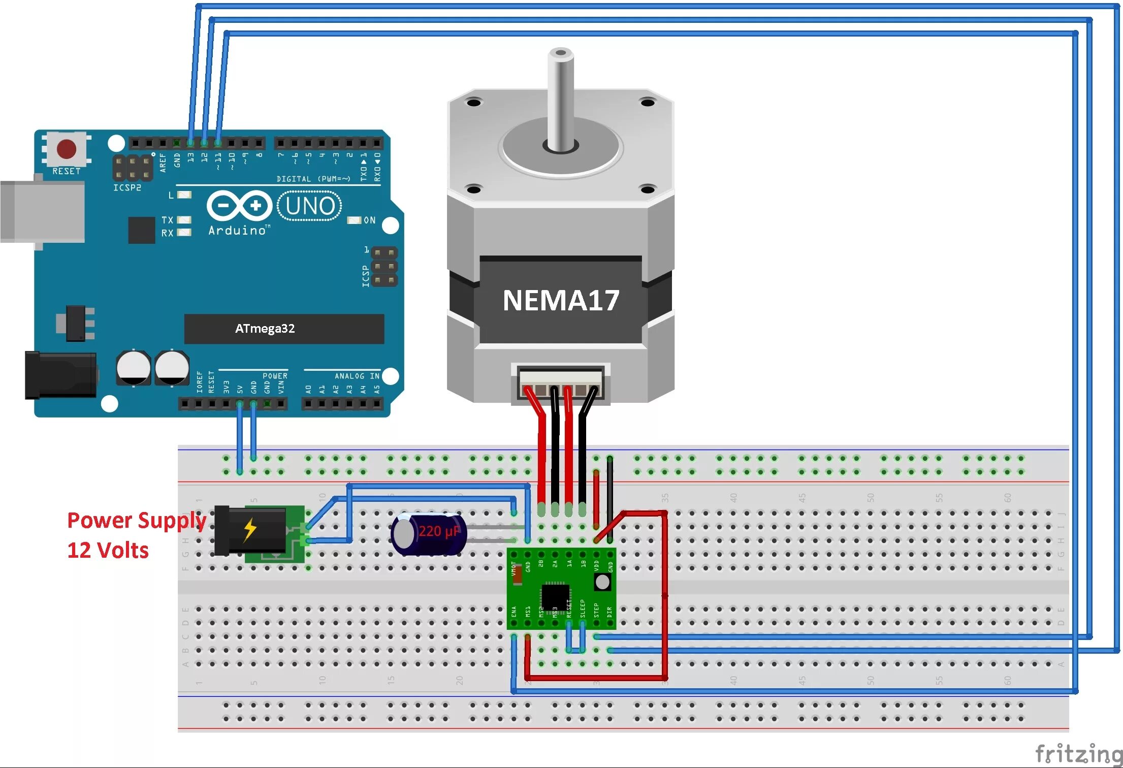 Подключение шагового двигателя к ардуино уно Шаговый мотор ардуино