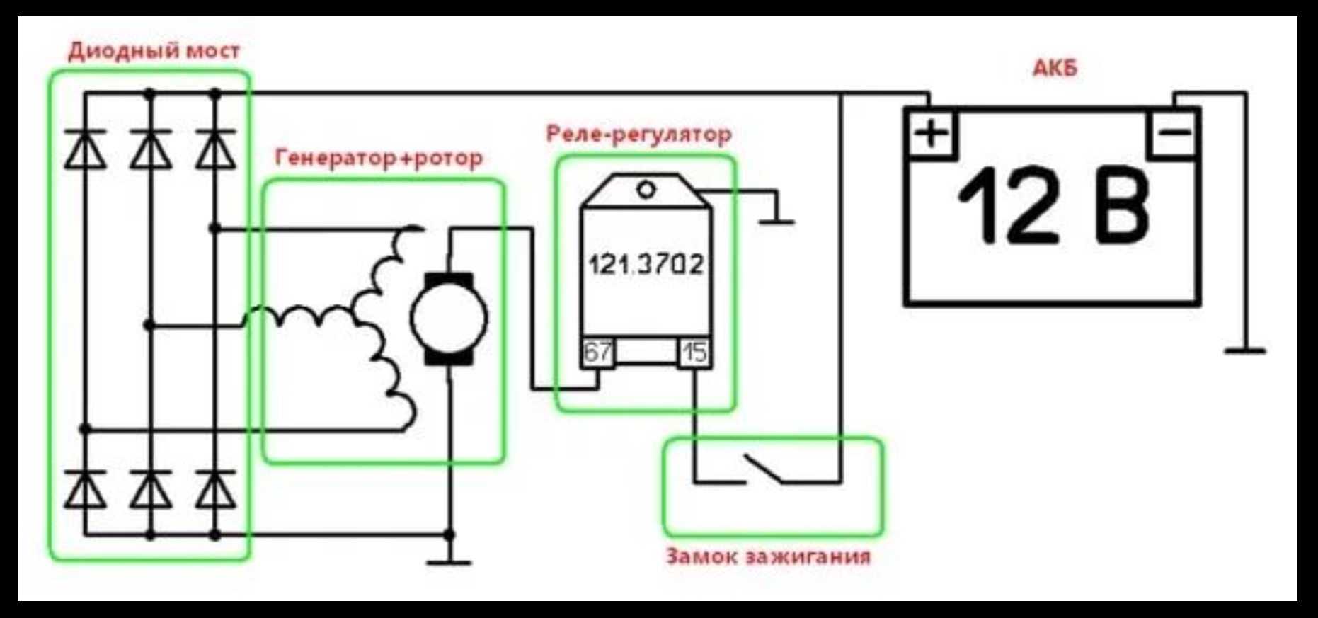 Подключение шоколадки генератора Схема регулятора напряжения я 112 а - генераторы - - каталог статей - стартер ге