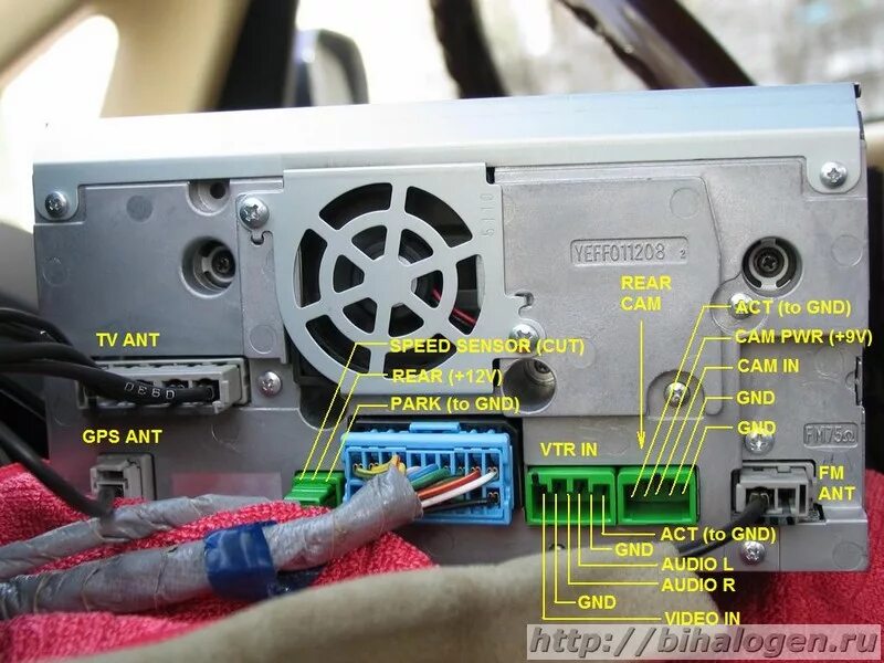Подключение штатной камеры заднего вида хонда Распиновка разъема магнитолы хонда фит LkbAuto.ru