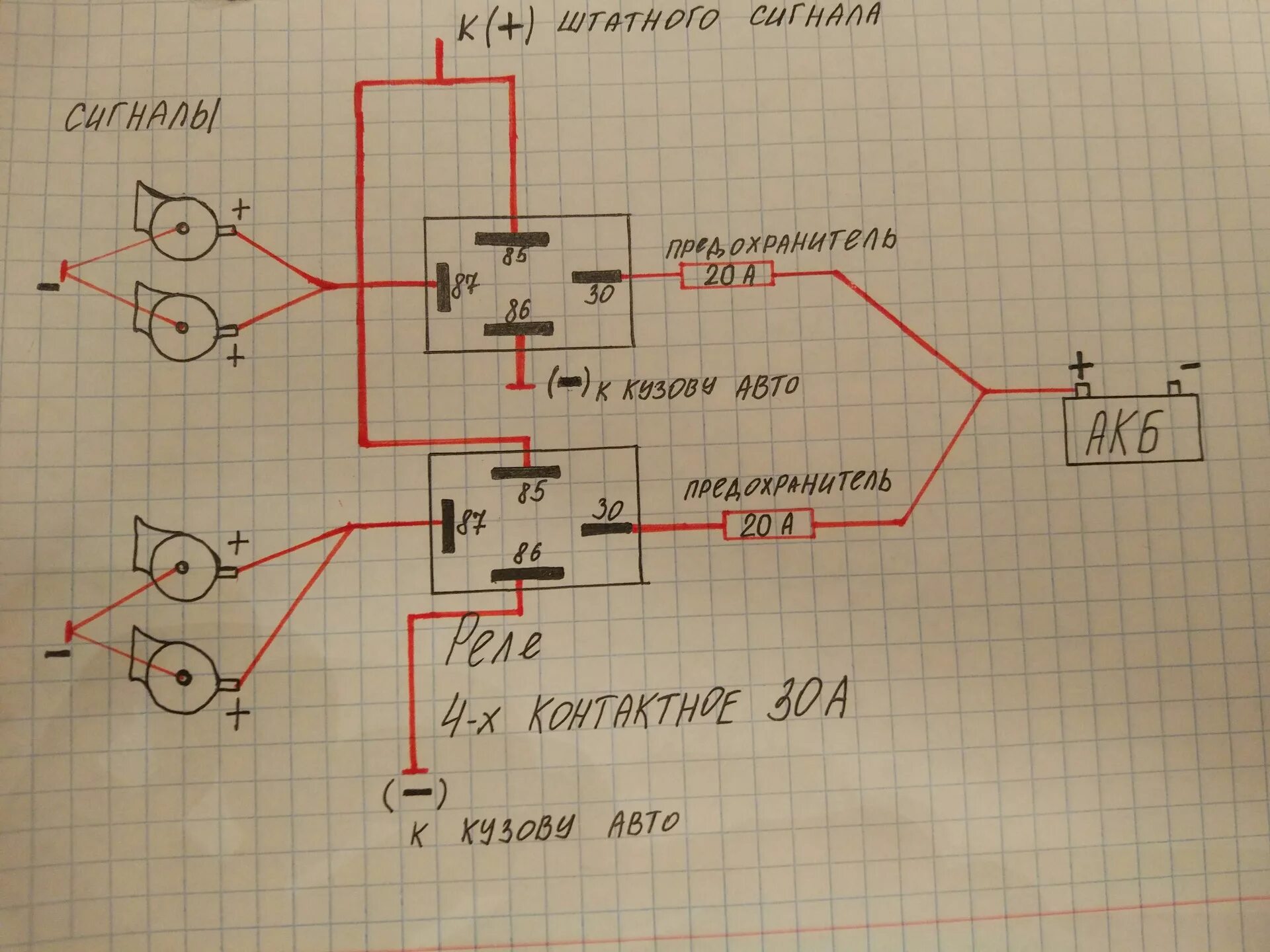 Подключение сигнала через реле 4 контактное ваз 4 сигнала от Волги на ВАЗ - Lada 21099, 1,5 л, 2003 года тюнинг DRIVE2