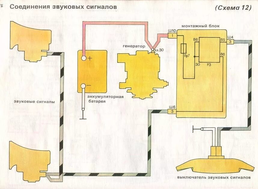 Подключение сигнала ваз 2107 Клаксон умер. Да здравствует новый клаксон! Или замена заводского клаксона ВАЗ н