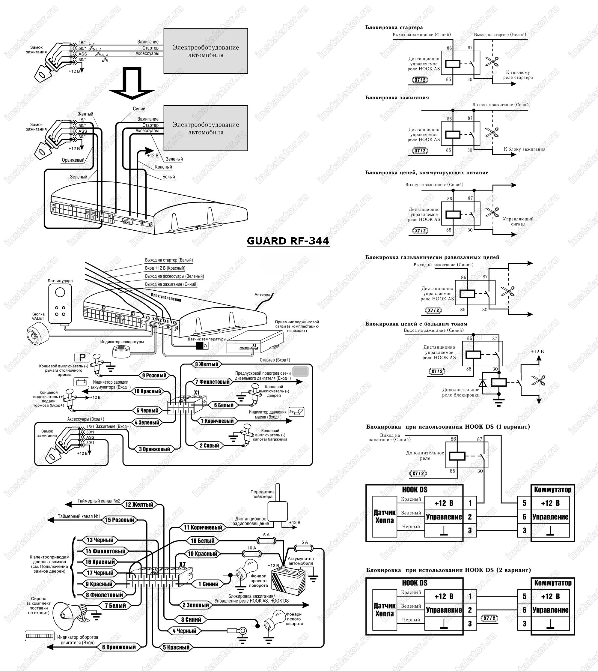 Подключение сигнализации альтоника Схема подключения сигнализации Guard RF-344