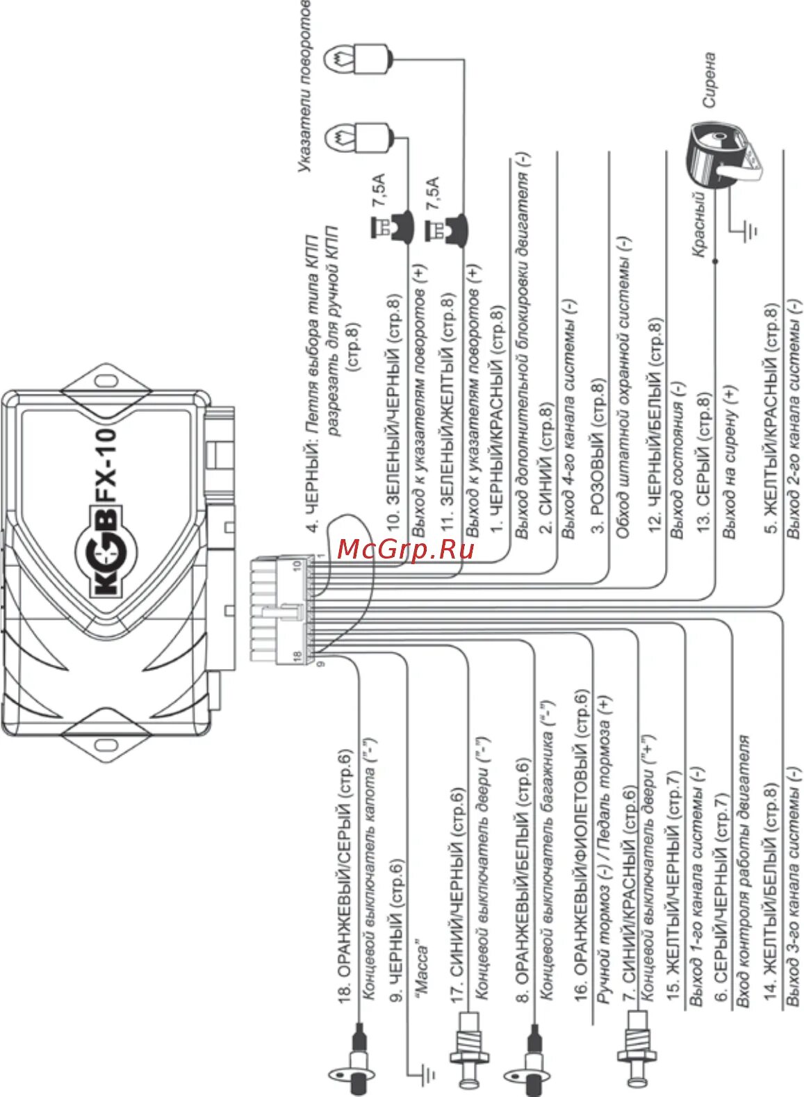 Подключение сигнализации кгб fx7 KGB FX-10 Инструкция по установке онлайн 28/28 123708
