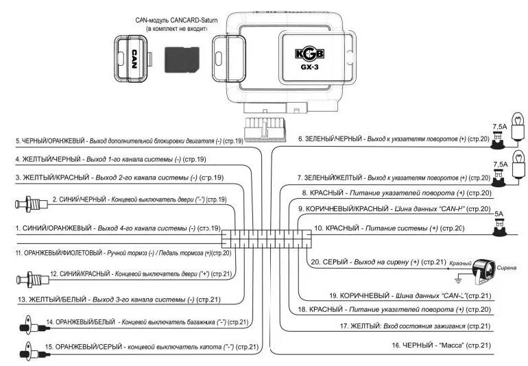 Подключение сигнализации кгб fx7 Kgb fx7 схема подключения