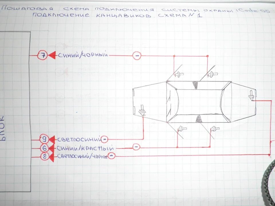 Подключение сигнализации схема 2107 Установка сигнализации iCode 05 - Lada 2107, 1,5 л, 2004 года электроника DRIVE2
