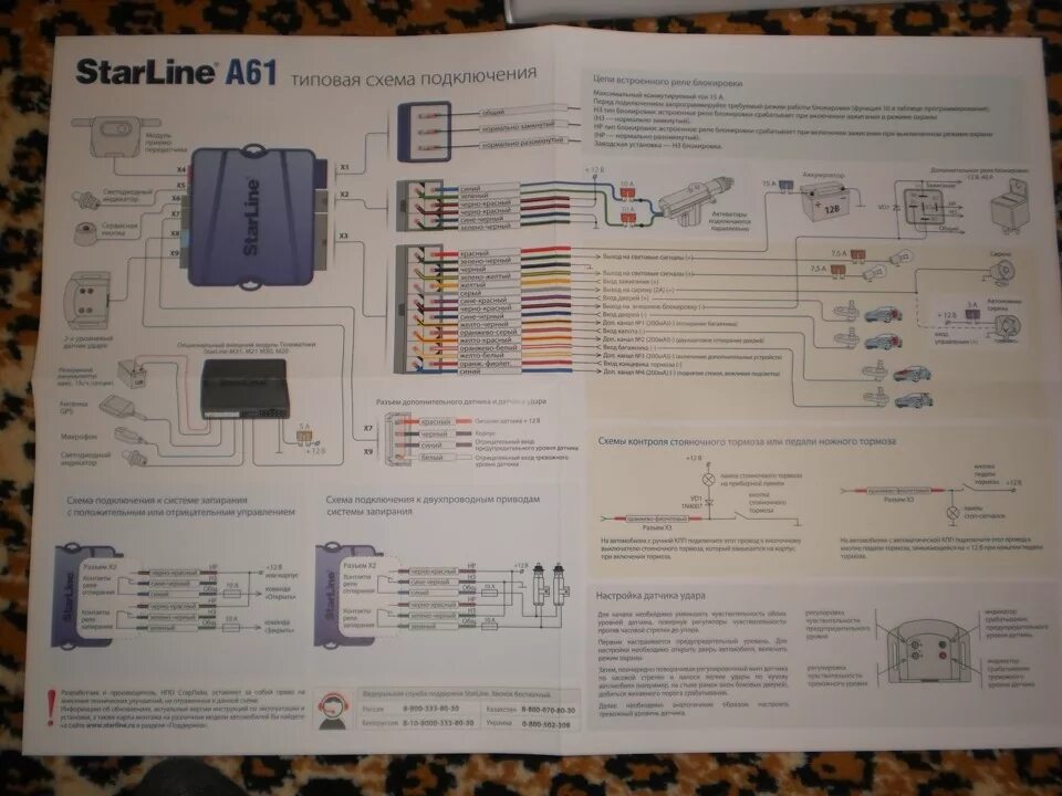 Подключение сигнализации старлайн а61 Сигнализация STARLINE A61 - Lada 2107, 1,7 л, 1995 года аксессуары DRIVE2