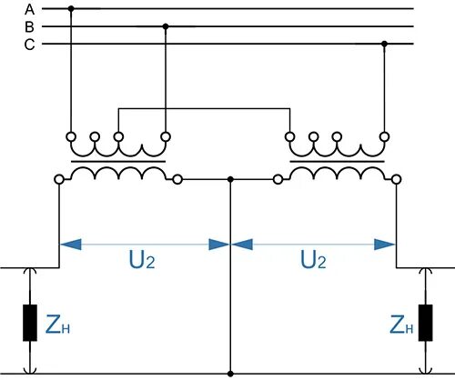 Подключение симметрирующего трансформатора 0 4 0 4 Трансформатор по схеме Скотта