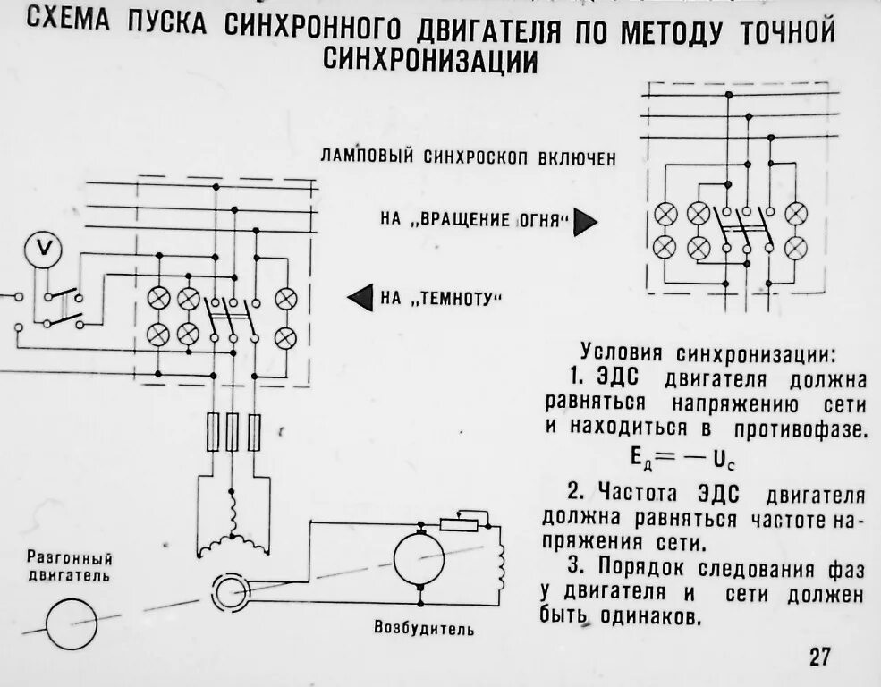 Подключение синхронного двигателя Схема подключения синхронного