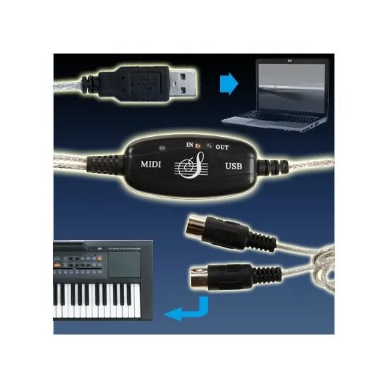 Подключение синтезатора к компьютеру через usb D-Cable Um-002 Usb Midi Kablosu Fiyatı - Taksit Seçenekleri