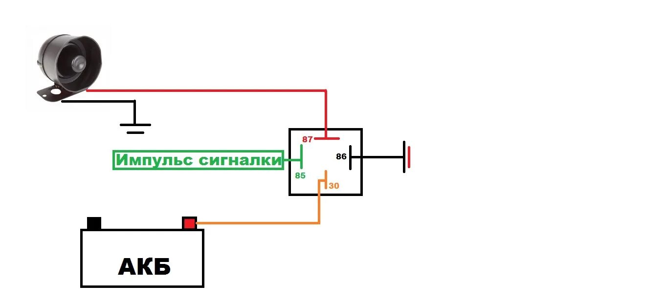 Подключение сирены к сигнализации Сирена Starline S-20.1 (схема через реле) + звук - Lada 21099, 1,5 л, 1997 года 