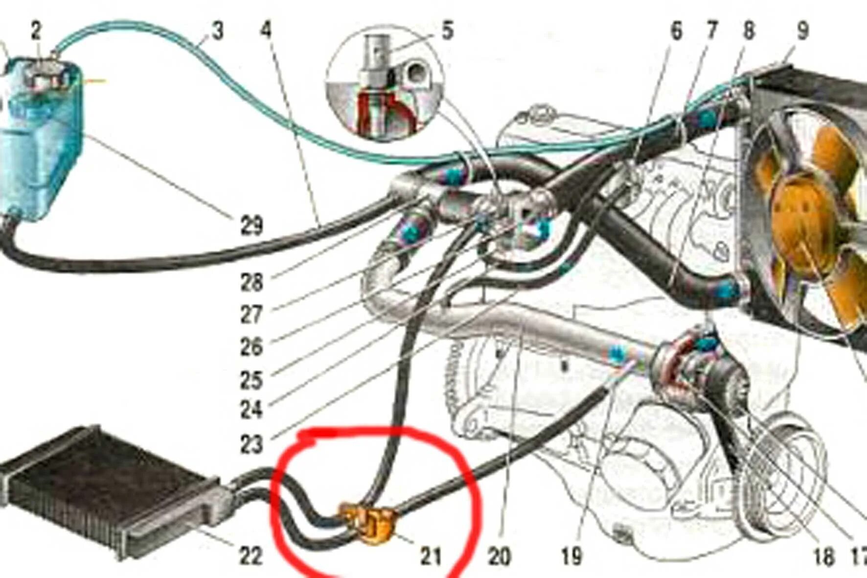 Подключение системы охлаждения ваз 2109 карбюратор Схема подключения патрубков