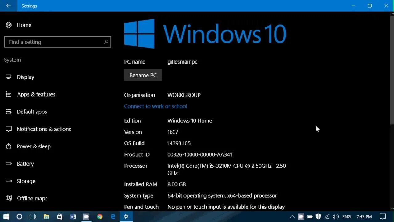 Подключение системы виндовс Windows 10 Look at Settings System About tab what it is and how it works - YouTu