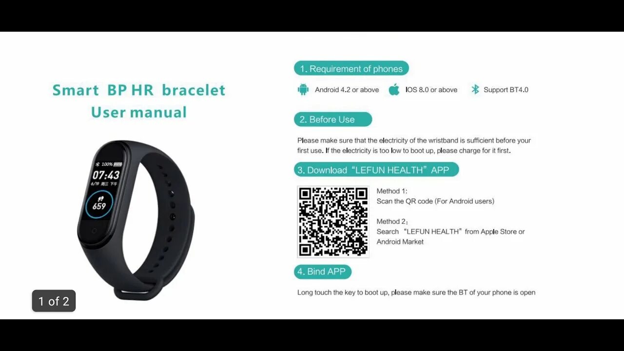 Подключение смарт браслета к телефону M4 Smart Bracelet English User Manual - YouTube